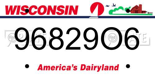 96829O6 Wisconsin License Plate