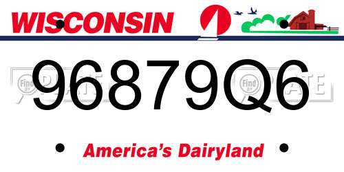 96879Q6 Wisconsin License Plate