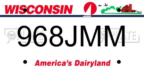 968JMM Wisconsin License Plate