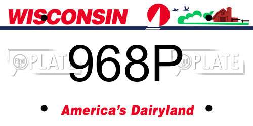 968P Wisconsin License Plate