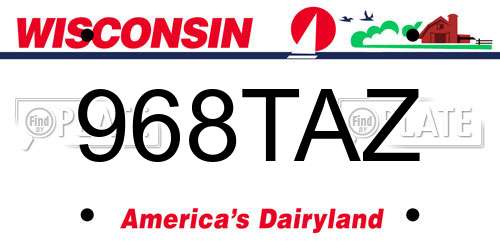 968TAZ Wisconsin License Plate