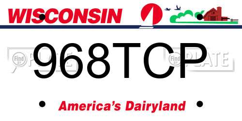 968TCP Wisconsin License Plate