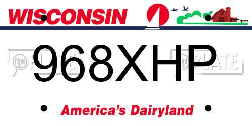 968XHP Wisconsin License Plate