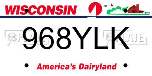 968YLK Wisconsin License Plate