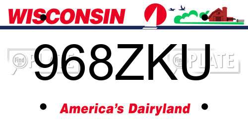 968ZKU Wisconsin License Plate