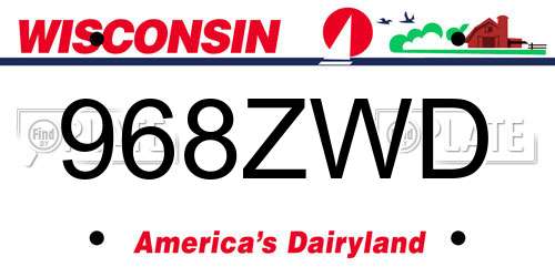 968ZWD Wisconsin License Plate