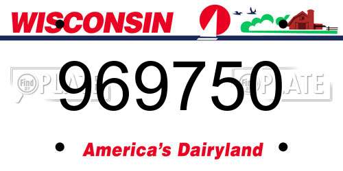969750 Wisconsin License Plate