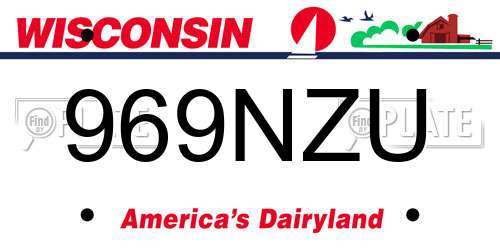 969NZU Wisconsin License Plate