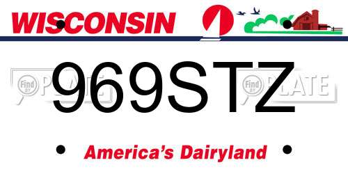 969STZ Wisconsin License Plate