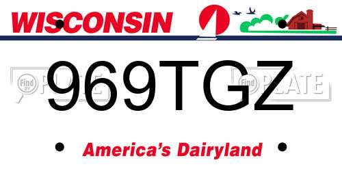 969TGZ Wisconsin License Plate