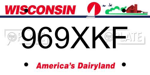 969XKF Wisconsin License Plate