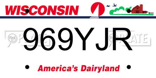 969YJR Wisconsin License Plate