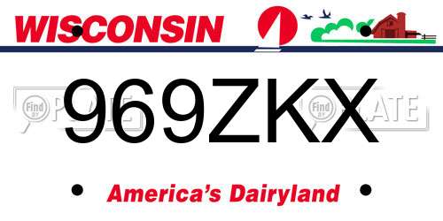 969ZKX Wisconsin License Plate
