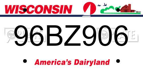 96BZ906 Wisconsin License Plate