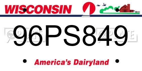 96PS849 Wisconsin License Plate