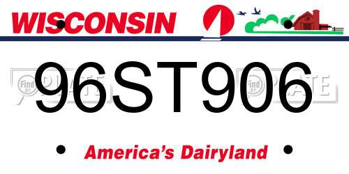 96ST906 Wisconsin License Plate
