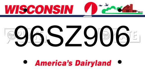 96SZ906 Wisconsin License Plate