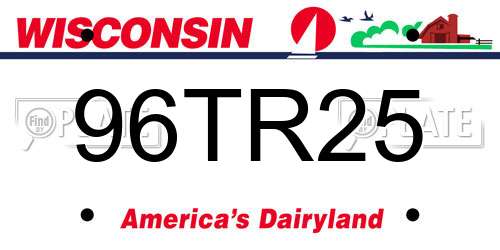 96TR25 Wisconsin License Plate