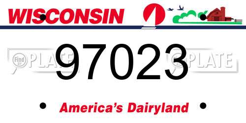 97023 Wisconsin License Plate