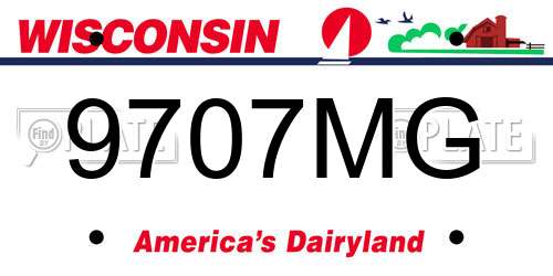 9707MG Wisconsin License Plate