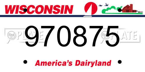 970875 Wisconsin License Plate