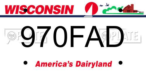 970FAD Wisconsin License Plate