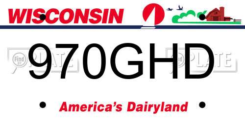 970GHD Wisconsin License Plate