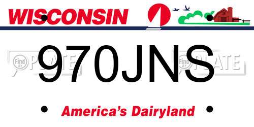 970JNS Wisconsin License Plate