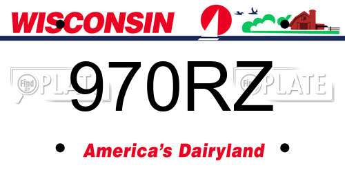 970RZ Wisconsin License Plate