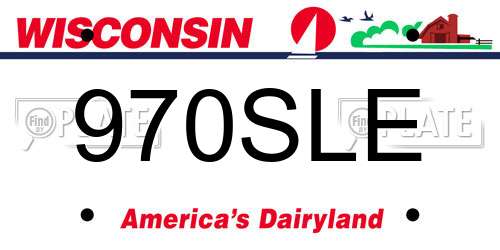 970SLE Wisconsin License Plate