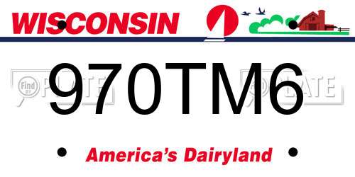 970TM6 Wisconsin License Plate