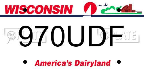 970UDF Wisconsin License Plate