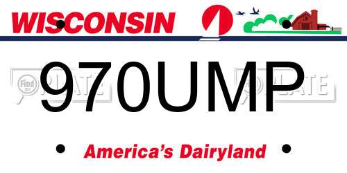 970UMP Wisconsin License Plate