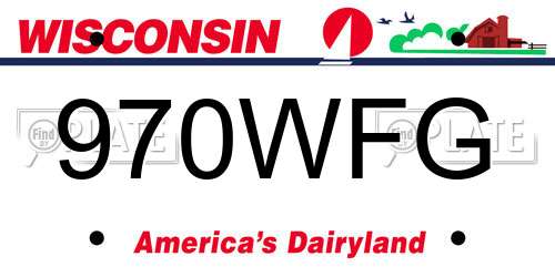 970WFG Wisconsin License Plate