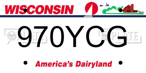 970YCG Wisconsin License Plate