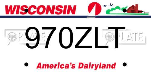 970ZLT Wisconsin License Plate