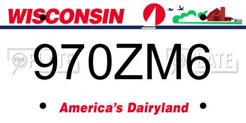 970ZM6 Wisconsin License Plate