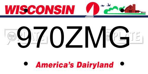 970ZMG Wisconsin License Plate