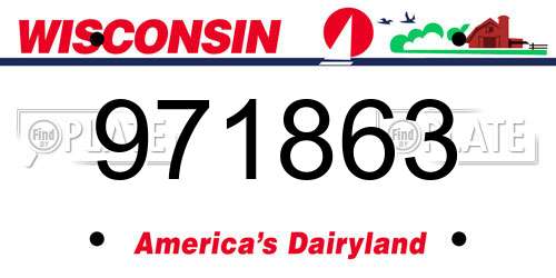 971863 Wisconsin License Plate