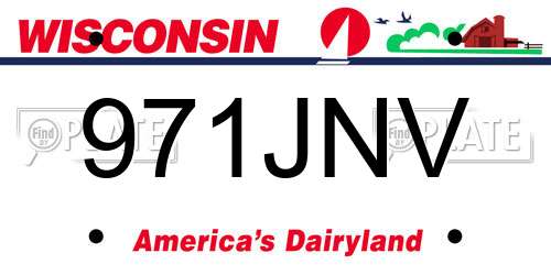 971JNV Wisconsin License Plate