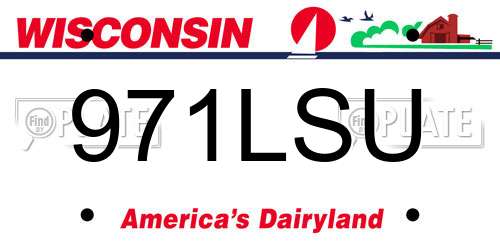 971LSU Wisconsin License Plate