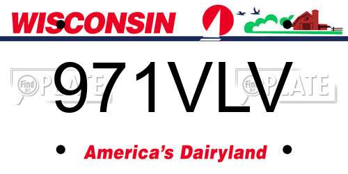 971VLV Wisconsin License Plate