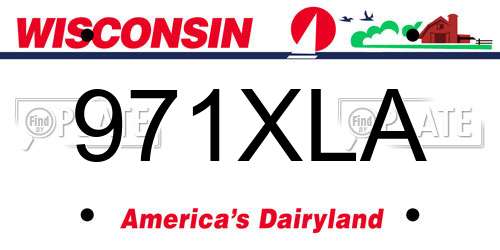971XLA Wisconsin License Plate