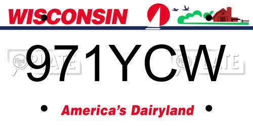 971YCW Wisconsin License Plate