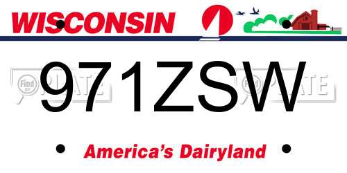 971ZSW Wisconsin License Plate