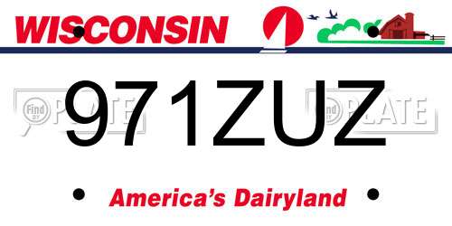 971ZUZ Wisconsin License Plate