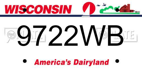 9722WB Wisconsin License Plate