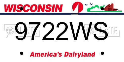 9722WS Wisconsin License Plate