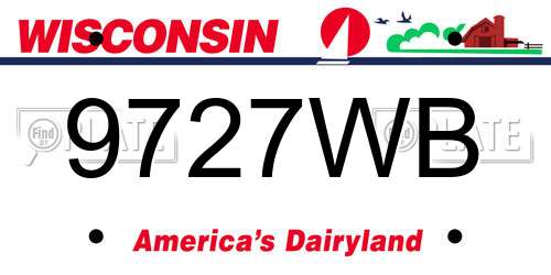 9727WB Wisconsin License Plate