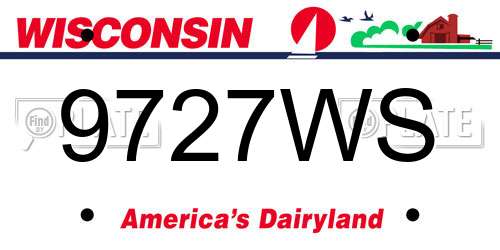 9727WS Wisconsin License Plate